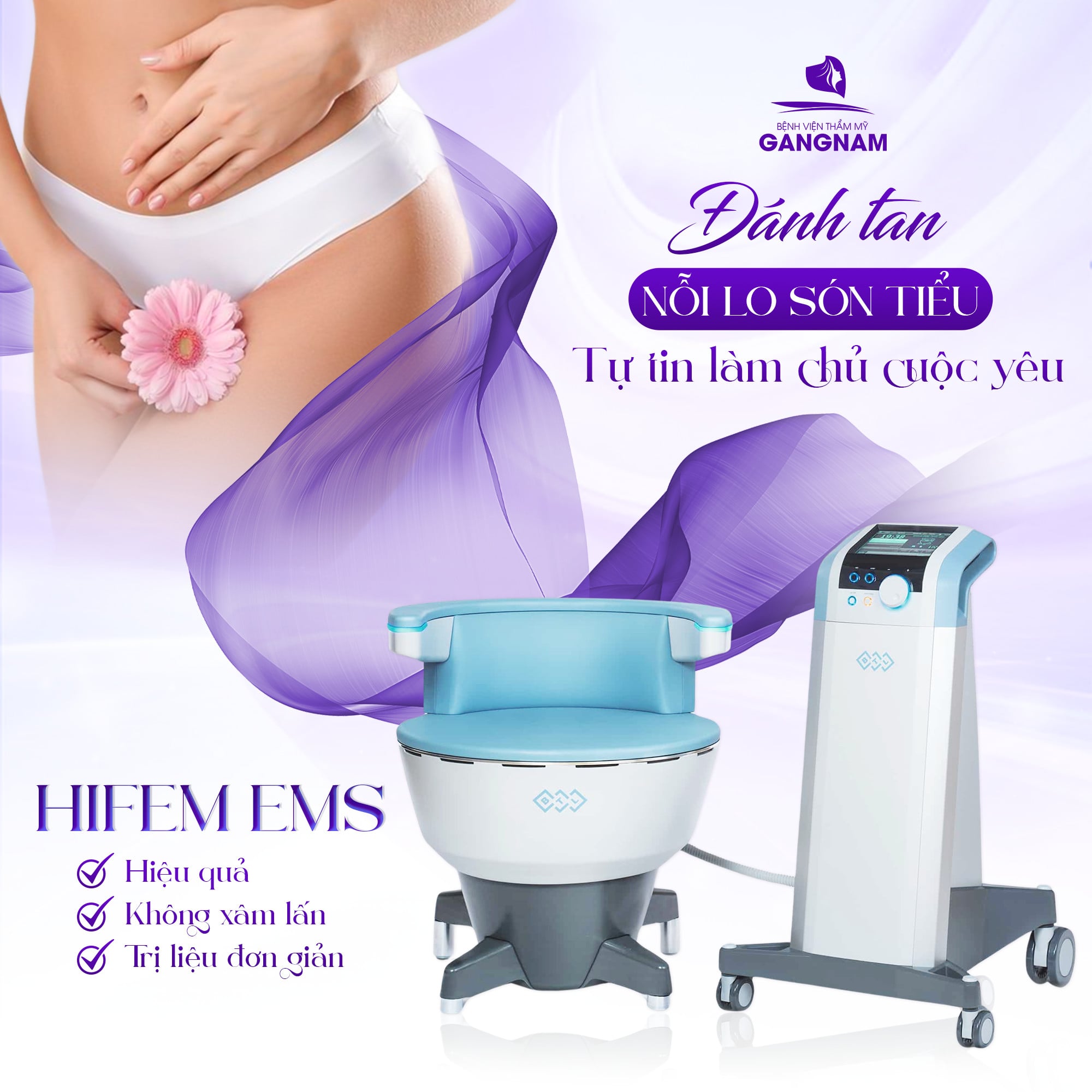 Công nghệ cao cấp Hifem EMS điều trị chứng són tiểu