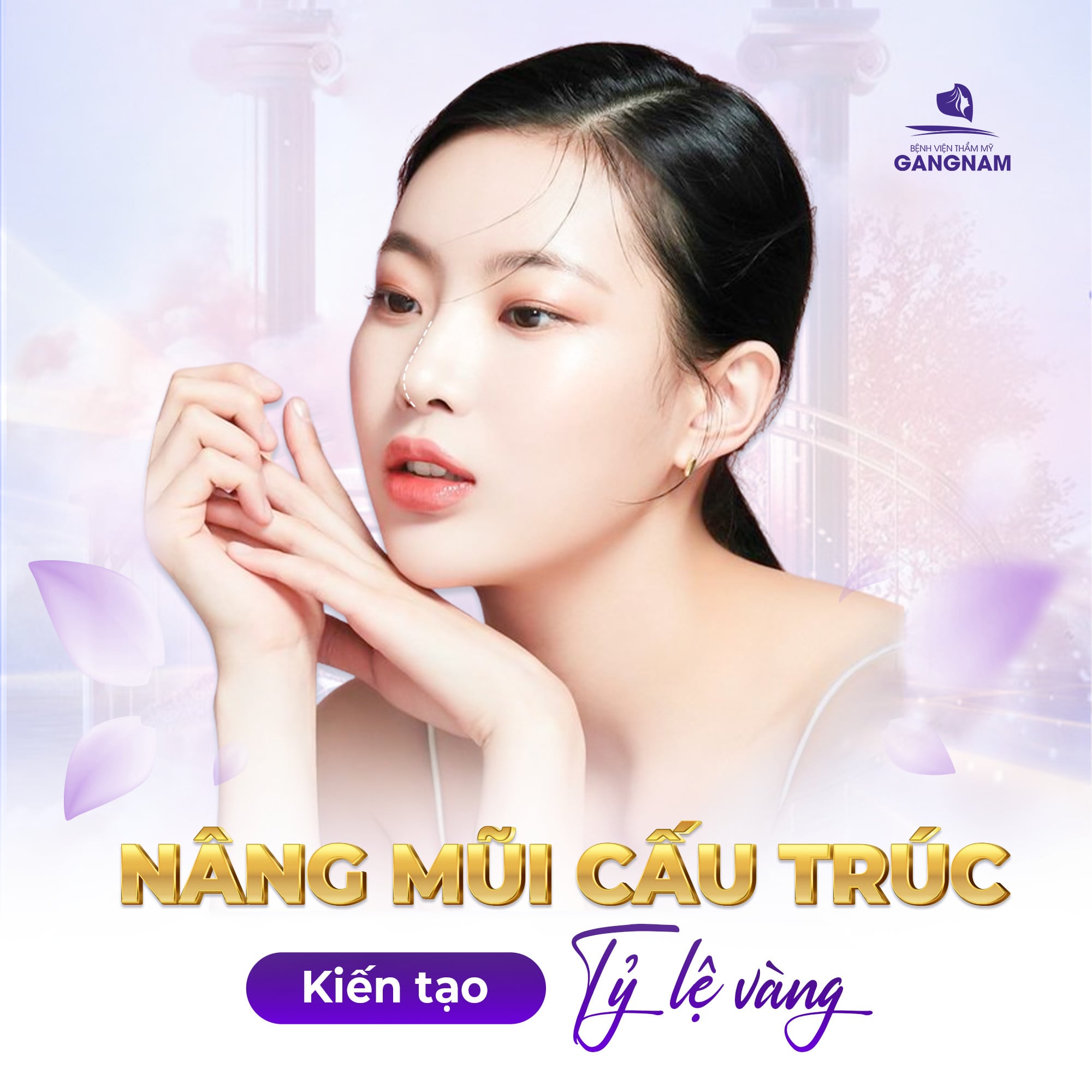 Nâng mũi cấu trúc kiến tạo tỷ lệ vàng cho gương mặt