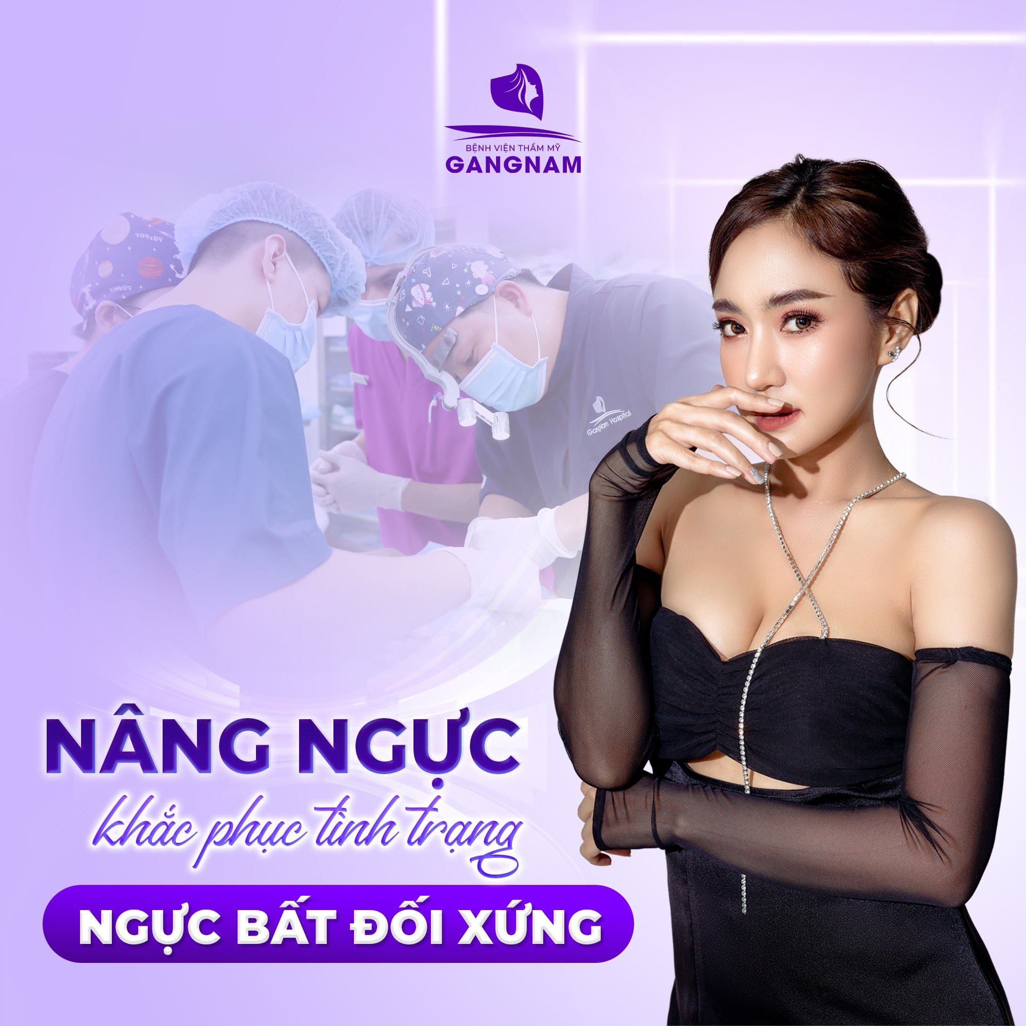 Nâng ngực khắc phục tình trạng ngực không đối xứng