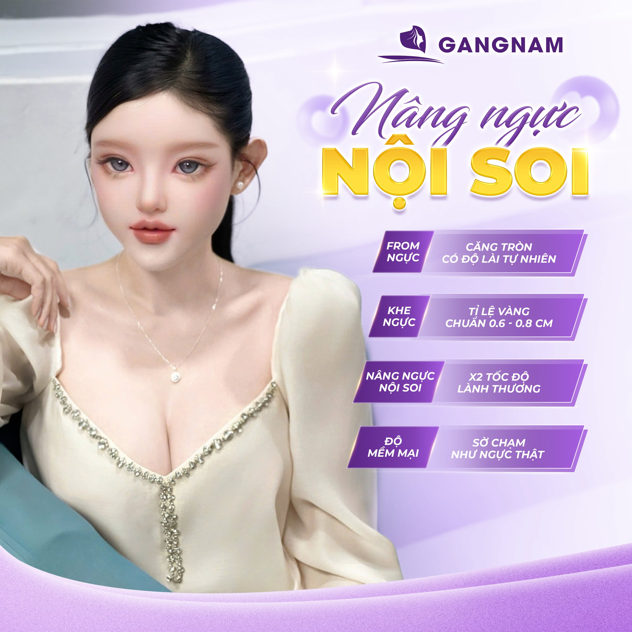 Nâng ngực nội soi 4K túi gel: Đỉnh cao công nghệ thẩm mỹ 6 Thẩm mỹ Gangnam – Địa chỉ làm đẹp an toàn, chuẩn y khoa hiện đại